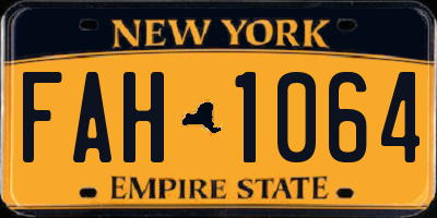 NY license plate FAH1064