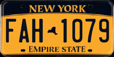 NY license plate FAH1079