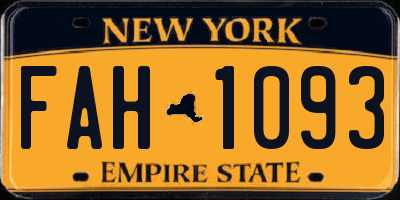 NY license plate FAH1093