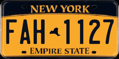 NY license plate FAH1127