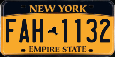 NY license plate FAH1132