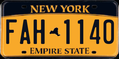 NY license plate FAH1140