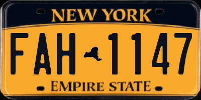 NY license plate FAH1147