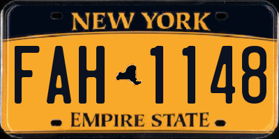 NY license plate FAH1148