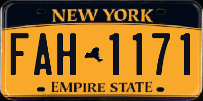 NY license plate FAH1171