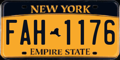 NY license plate FAH1176