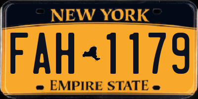 NY license plate FAH1179