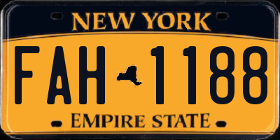 NY license plate FAH1188