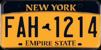 NY license plate FAH1214