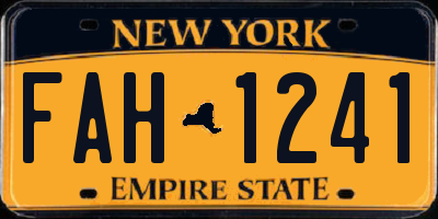 NY license plate FAH1241
