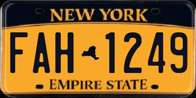 NY license plate FAH1249