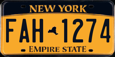 NY license plate FAH1274