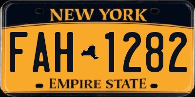 NY license plate FAH1282