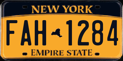 NY license plate FAH1284