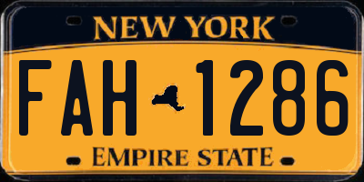 NY license plate FAH1286