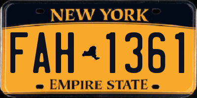 NY license plate FAH1361