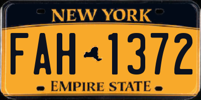 NY license plate FAH1372