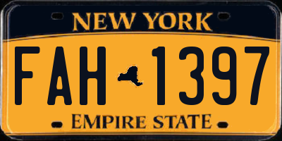 NY license plate FAH1397
