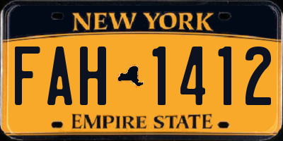 NY license plate FAH1412