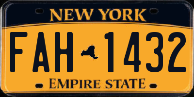 NY license plate FAH1432