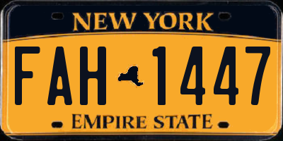 NY license plate FAH1447