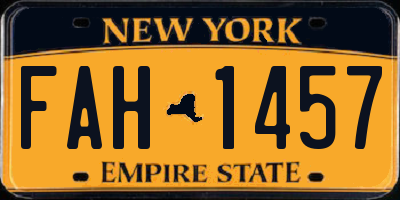 NY license plate FAH1457