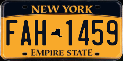 NY license plate FAH1459