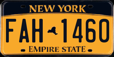 NY license plate FAH1460