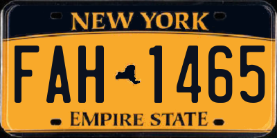 NY license plate FAH1465