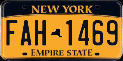NY license plate FAH1469