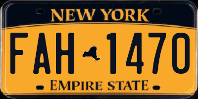 NY license plate FAH1470