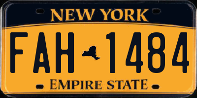 NY license plate FAH1484
