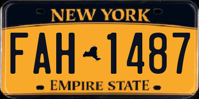 NY license plate FAH1487