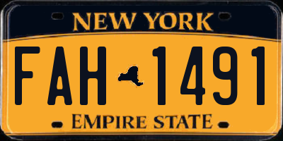 NY license plate FAH1491