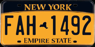NY license plate FAH1492