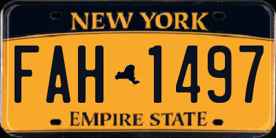 NY license plate FAH1497
