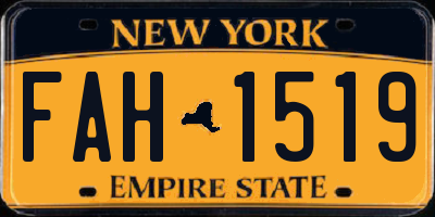 NY license plate FAH1519