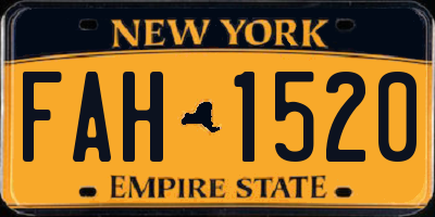 NY license plate FAH1520