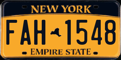 NY license plate FAH1548