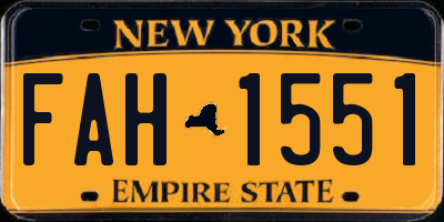 NY license plate FAH1551