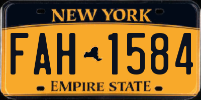 NY license plate FAH1584
