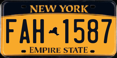 NY license plate FAH1587