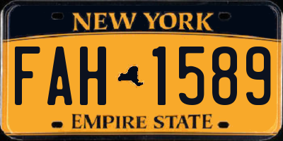 NY license plate FAH1589