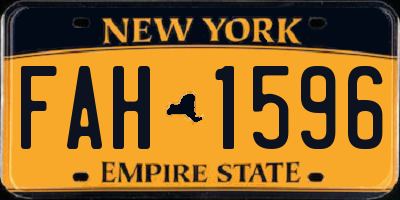 NY license plate FAH1596