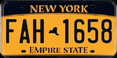 NY license plate FAH1658