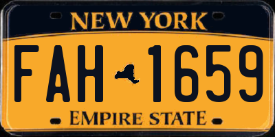 NY license plate FAH1659
