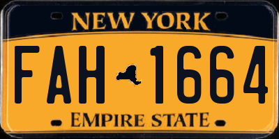 NY license plate FAH1664