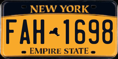 NY license plate FAH1698