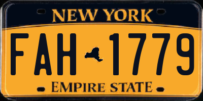 NY license plate FAH1779