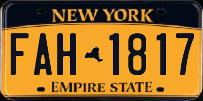 NY license plate FAH1817